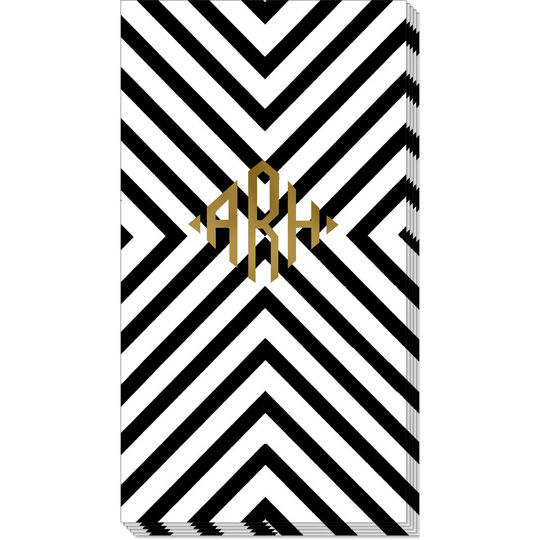 Black Chevron Caspari Guest Towels